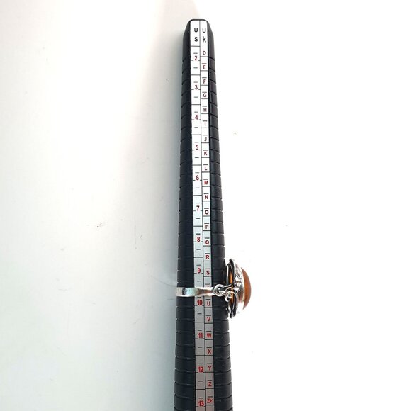 One of a Kind Antique Art Nouveau Baltic Amber Sterling Silver Floral Ring - Picture 12 of 14